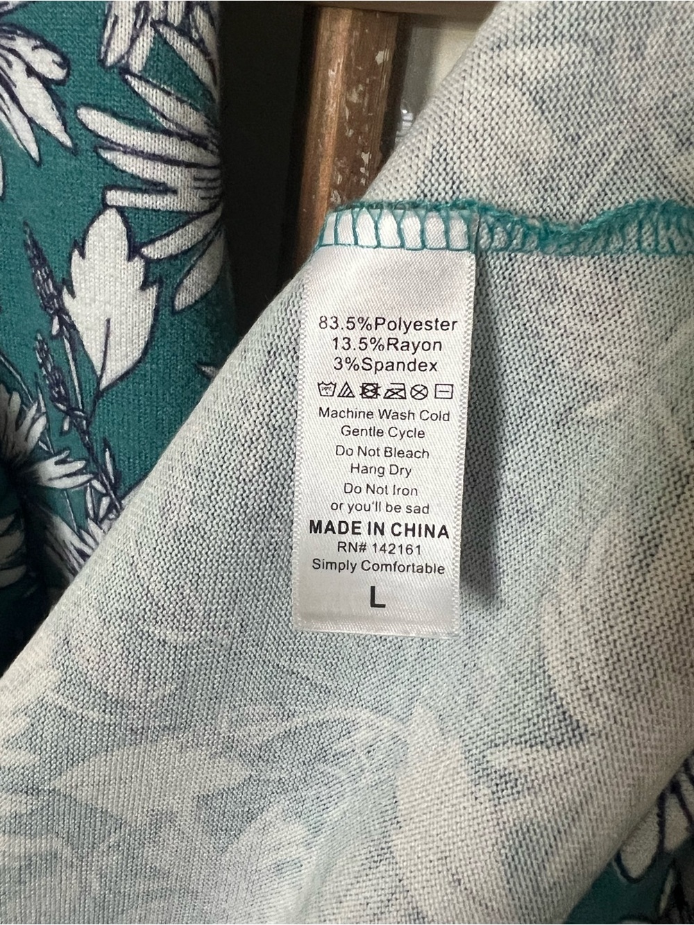 LuLaRoe Teal Floral Open Front Cardigan - Picture 4 of 4